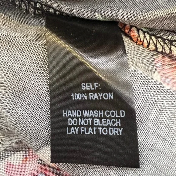 Lulus Black Vibrant Floral Off Shoulder Hi Lo Dress M Boho Tropical Vacation - Picture 10 of 10